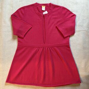NWT J. Crew Women's Italian Cashmere Emily Peplum S/S Sweater, Plum, Sz M, READ!